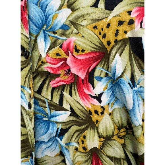 Bentley Womens Hawaiian Button Up Shirt Size 26W Tropical Floral Collared Summer - Picture 3 of 11